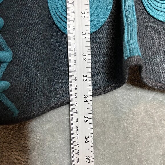 NIC+ZOE Charcoal and Teal Sleeveless Cardigan - Picture 9 of 10